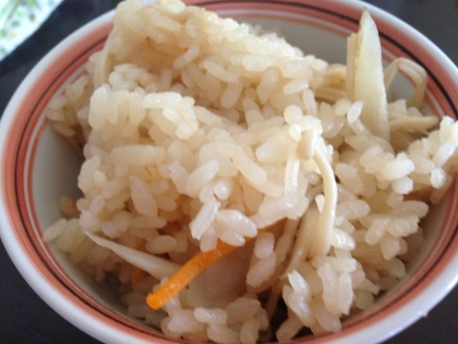 美味しい鶏ごぼうご飯になりました！ご馳走様でした。