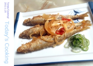 チカを揚げたものを、さっぱりと南蛮酢で！