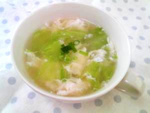 レタスとフワフワ卵の中華スープ