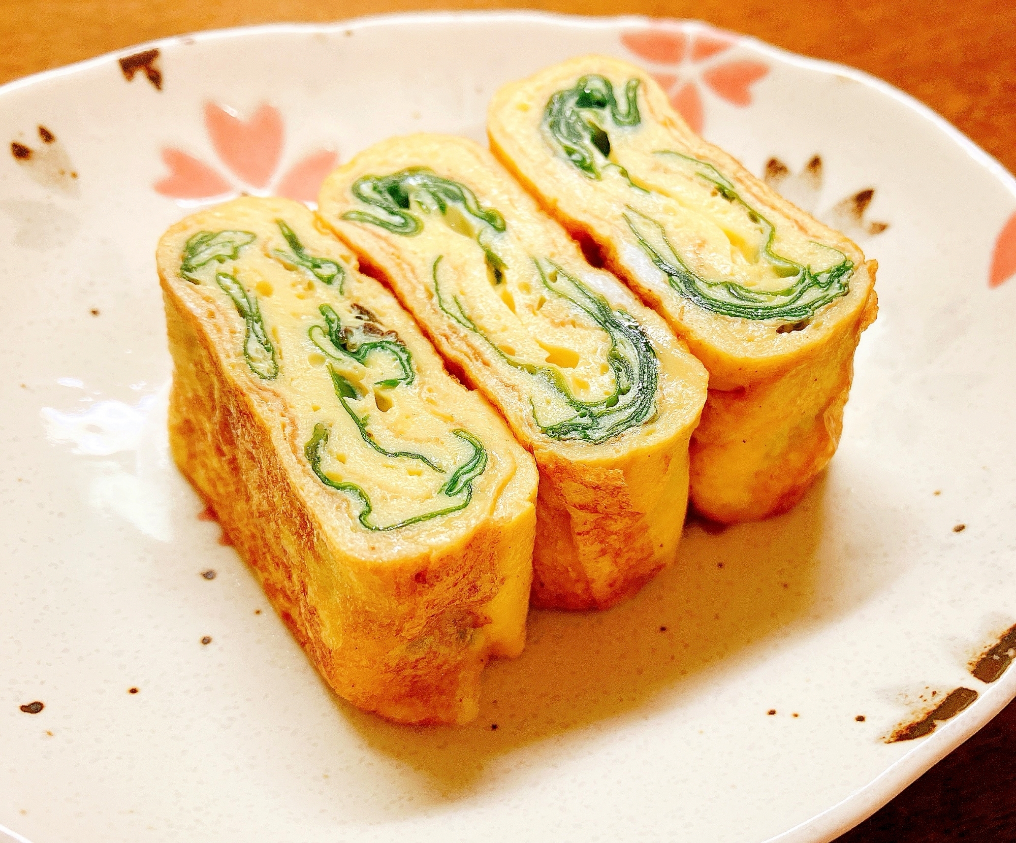 卵１個☆乾燥ワカメの卵焼き