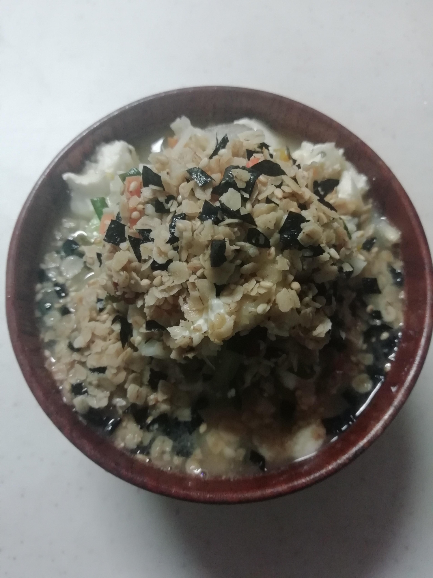 お味噌汁リメイク！オートミールの韓国風雑炊