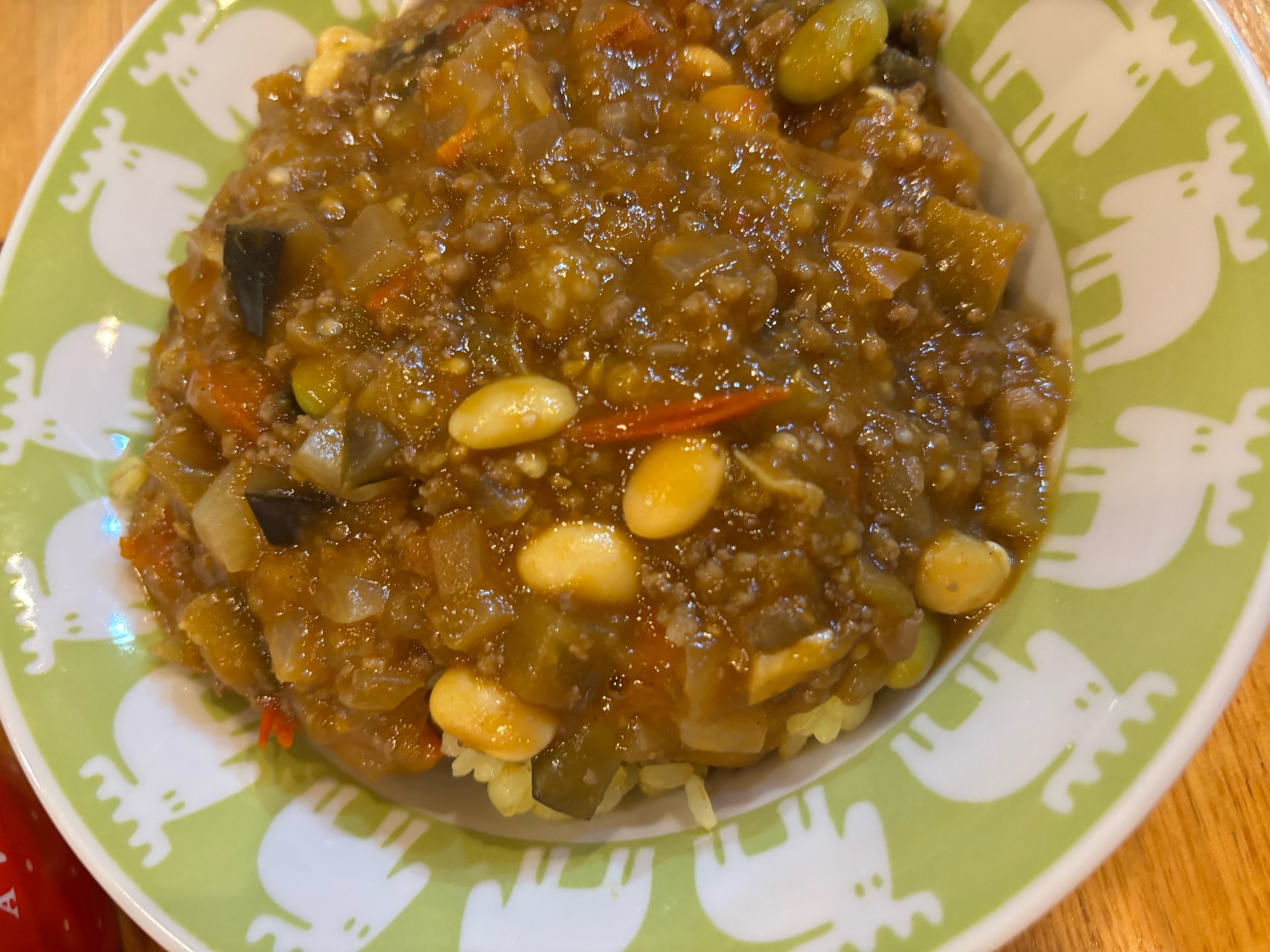 ナスと大豆のカレー