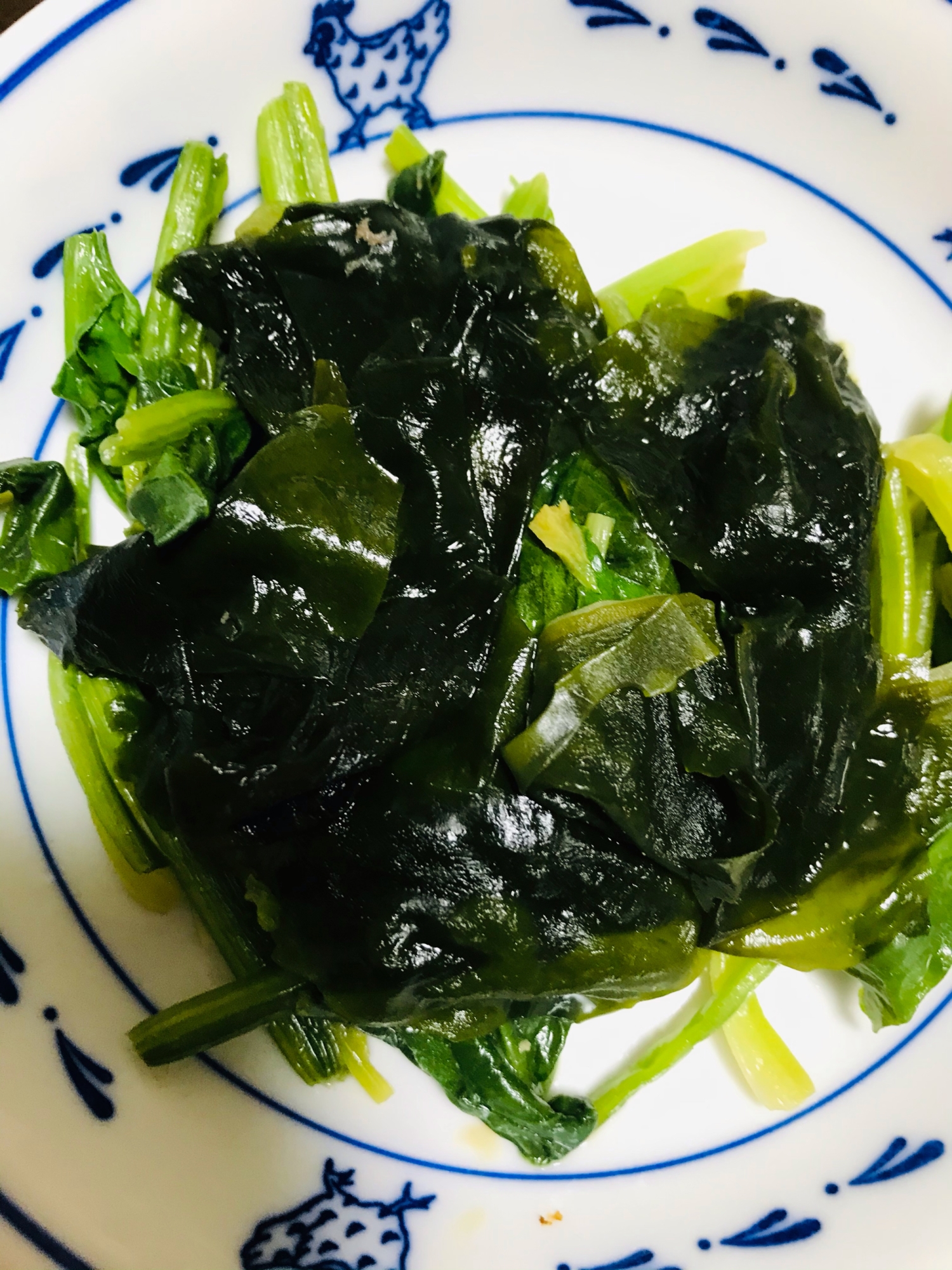 ほうれん草とワカメの酢の物