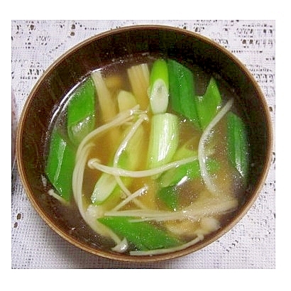 えのきと長ネギの冷やし味噌汁（鰹だし）