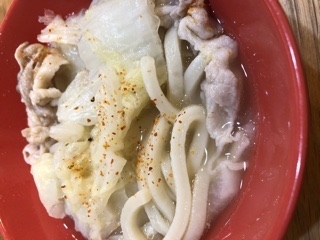 無水鍋風、だしうどん