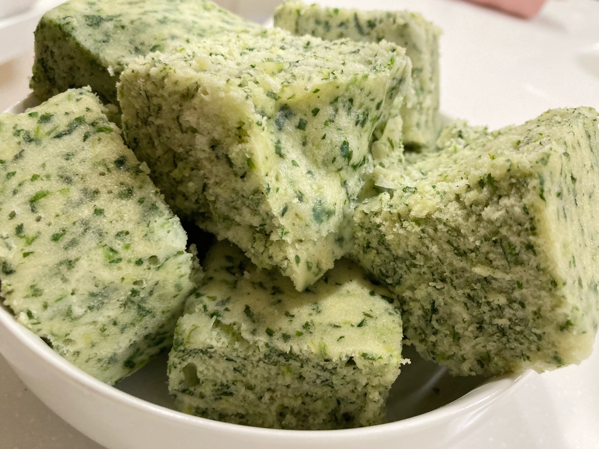豆腐とほうれん草の簡単蒸しパン（離乳食後期）