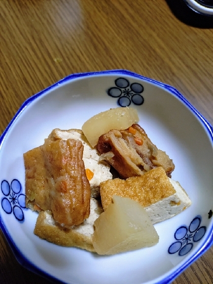 大根と厚揚げこんにゃく竹輪の煮物