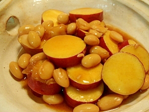 さつま芋と大豆のレンジ煮
