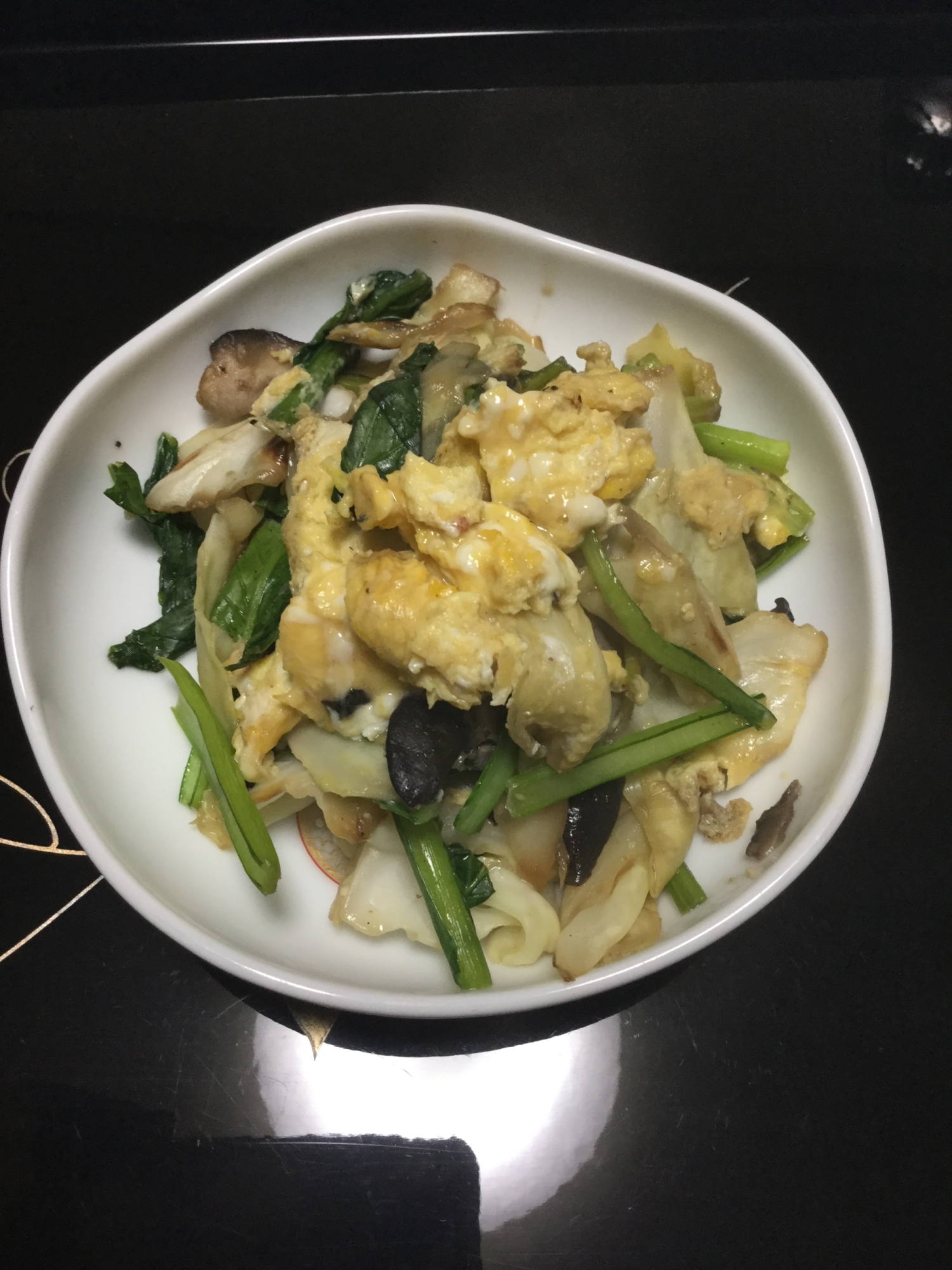 キャベツと小松菜の韓国風卵焼き