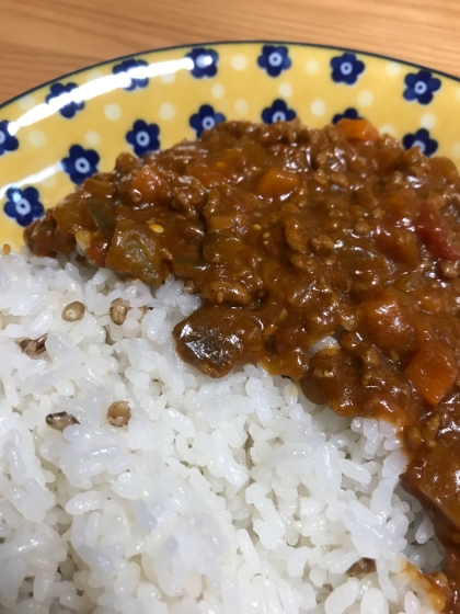 この前冷凍しておいたドライカレーをお昼に食べたら、無性に食べたくなって夜ごはんにまた作りました^_^笑
ナスが安かったから、今回はナスをプラスしてみました♡