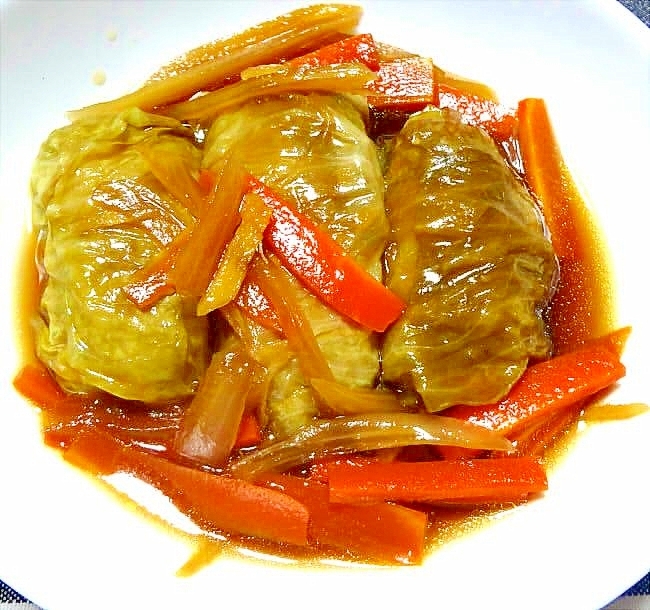 醤油ベースのあっさり和風ロールキャベツ