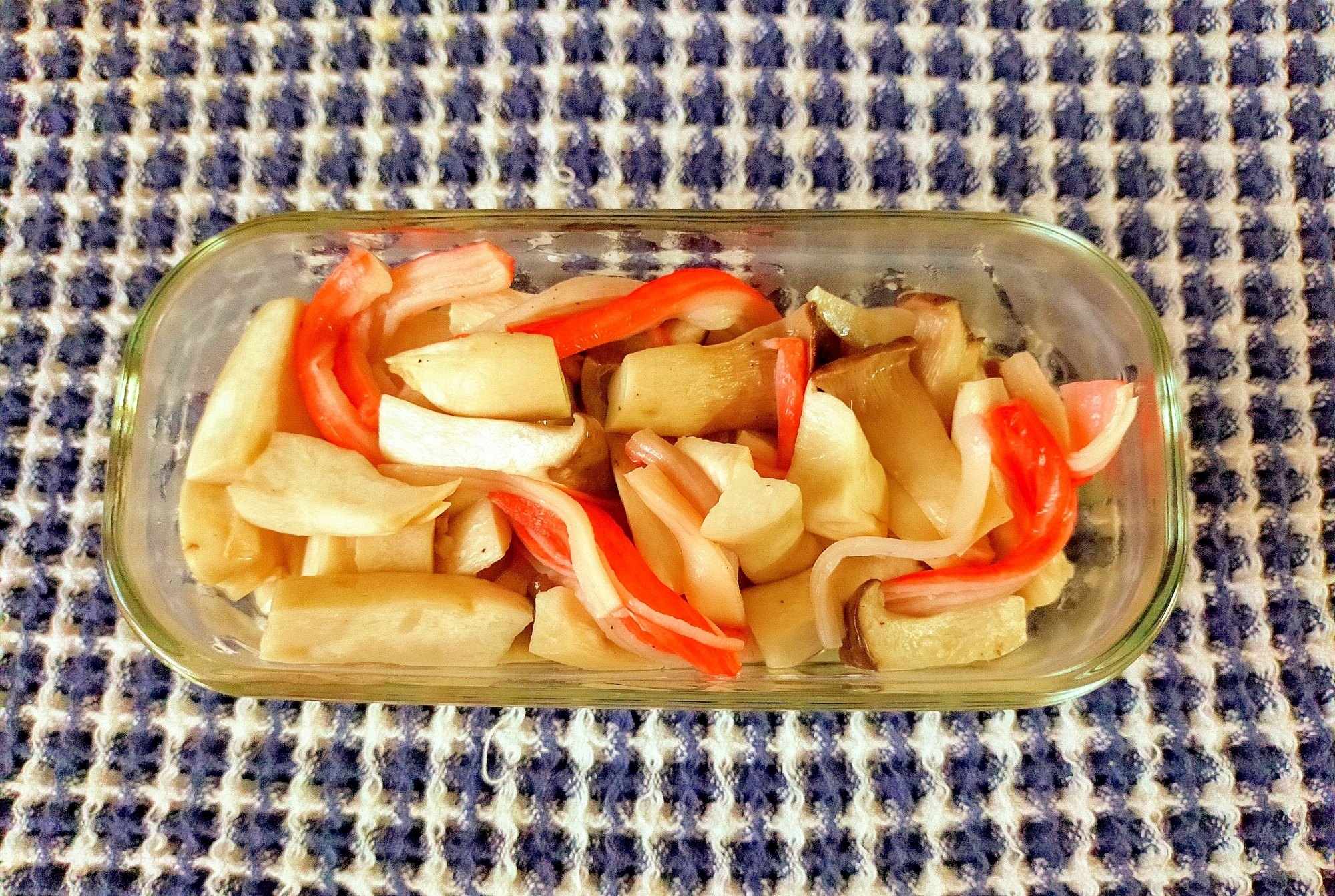 作り置き*レンジできのこの中華風(カニカマ入り)