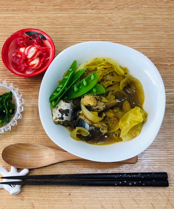 【糖質制限】サバ缶とキャベツのカレー煮