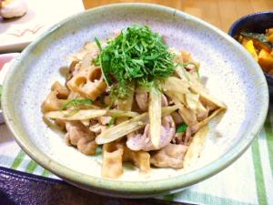 夏バテ防止　豚肉と根菜のさっぱり炒め♪