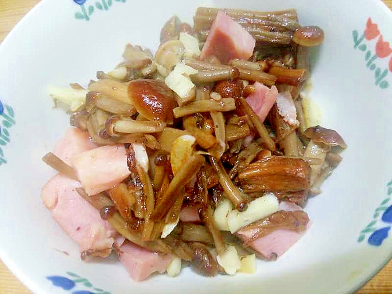 かきの木茸ベーコン炒め/にんにく風味