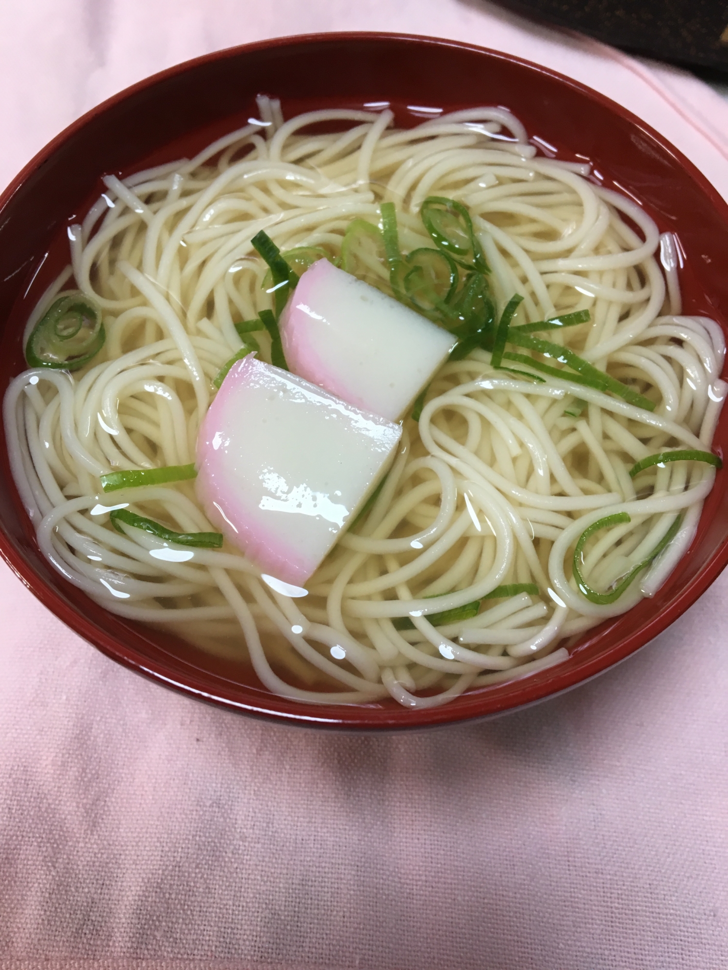 刻み葱と蒲鉾(*^^*)にゅうめん☆