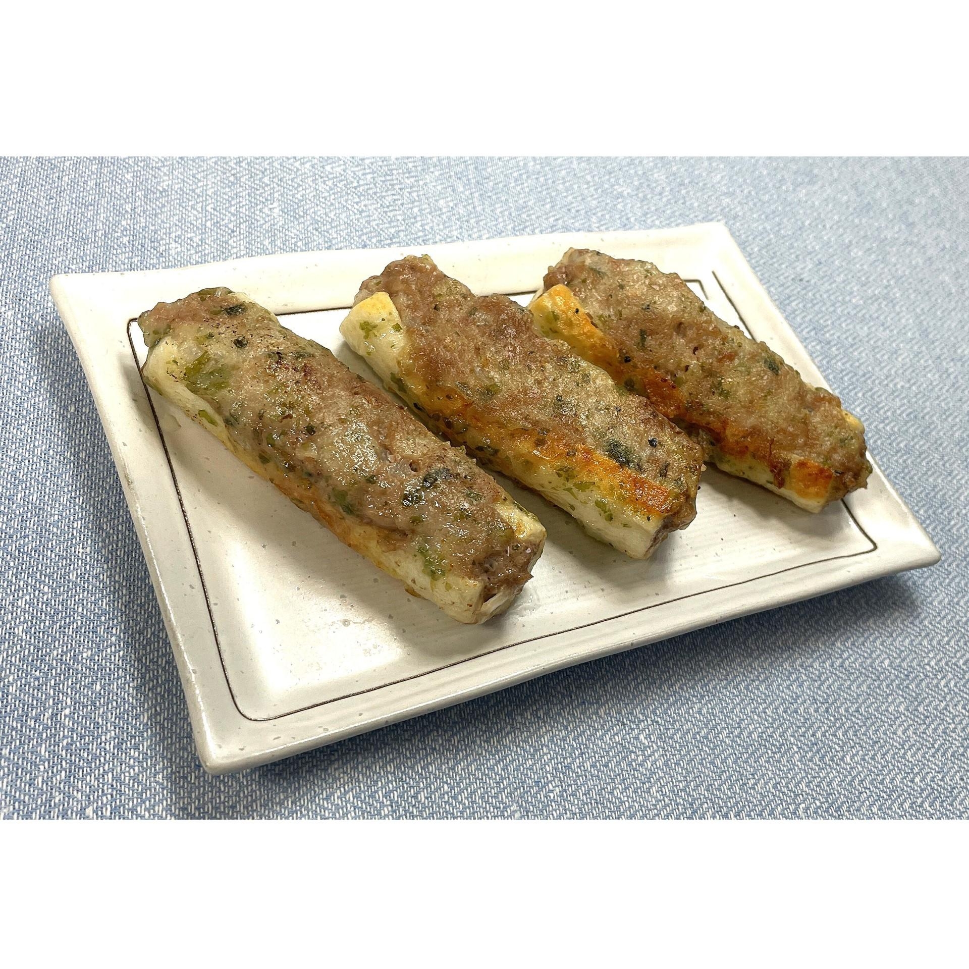 ちくわの肉のせ磯辺焼き★動画あり★