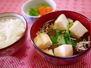 温泉水で簡単お吸い物