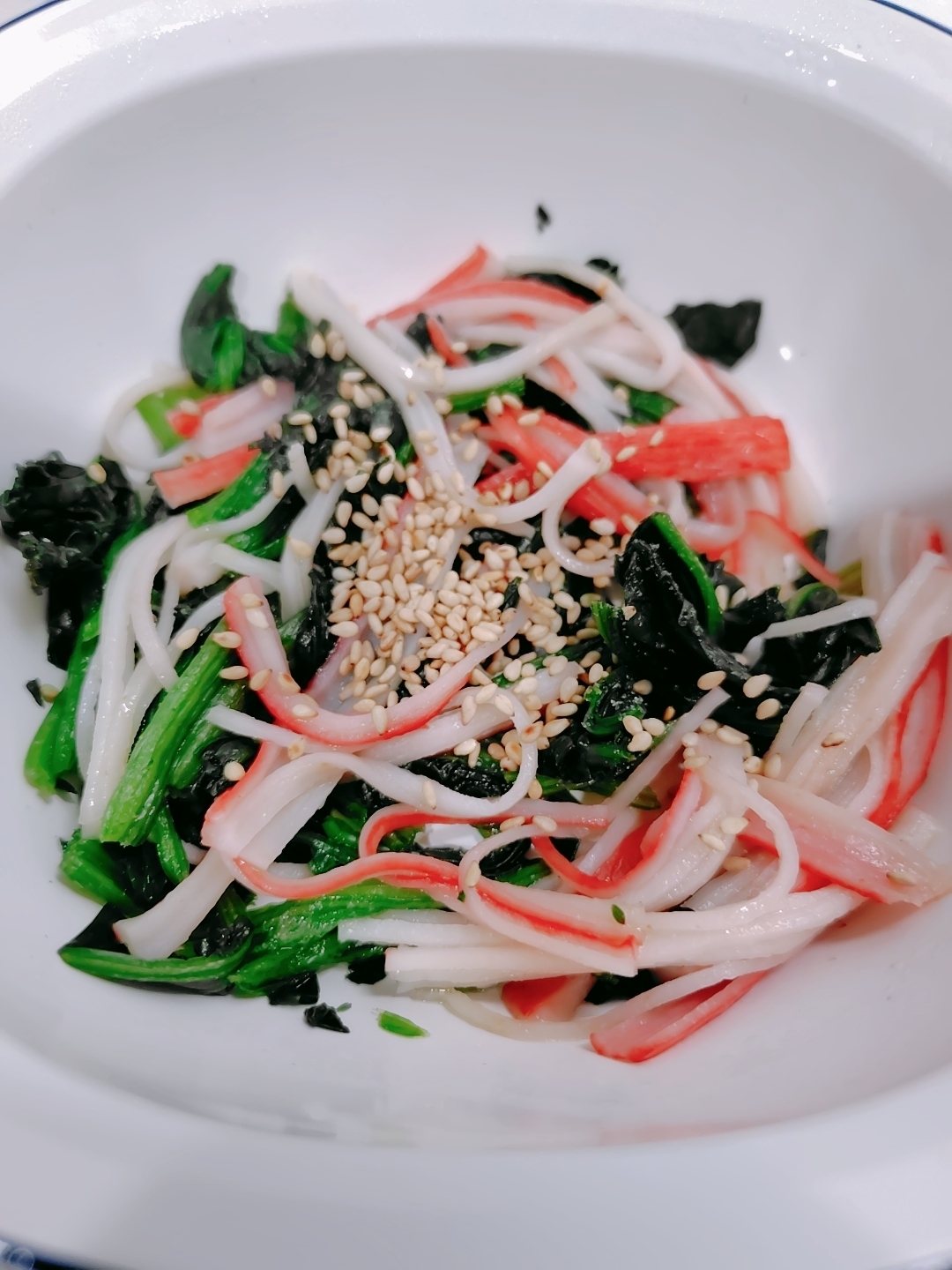 カニカマとほうれん草の中華風味