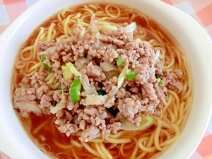 ひき肉とネギのラーメン☆