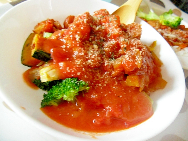 野菜のトマト煮込みスープライス 焼き野菜添え レシピ 作り方 By ミスチバス8823 楽天レシピ