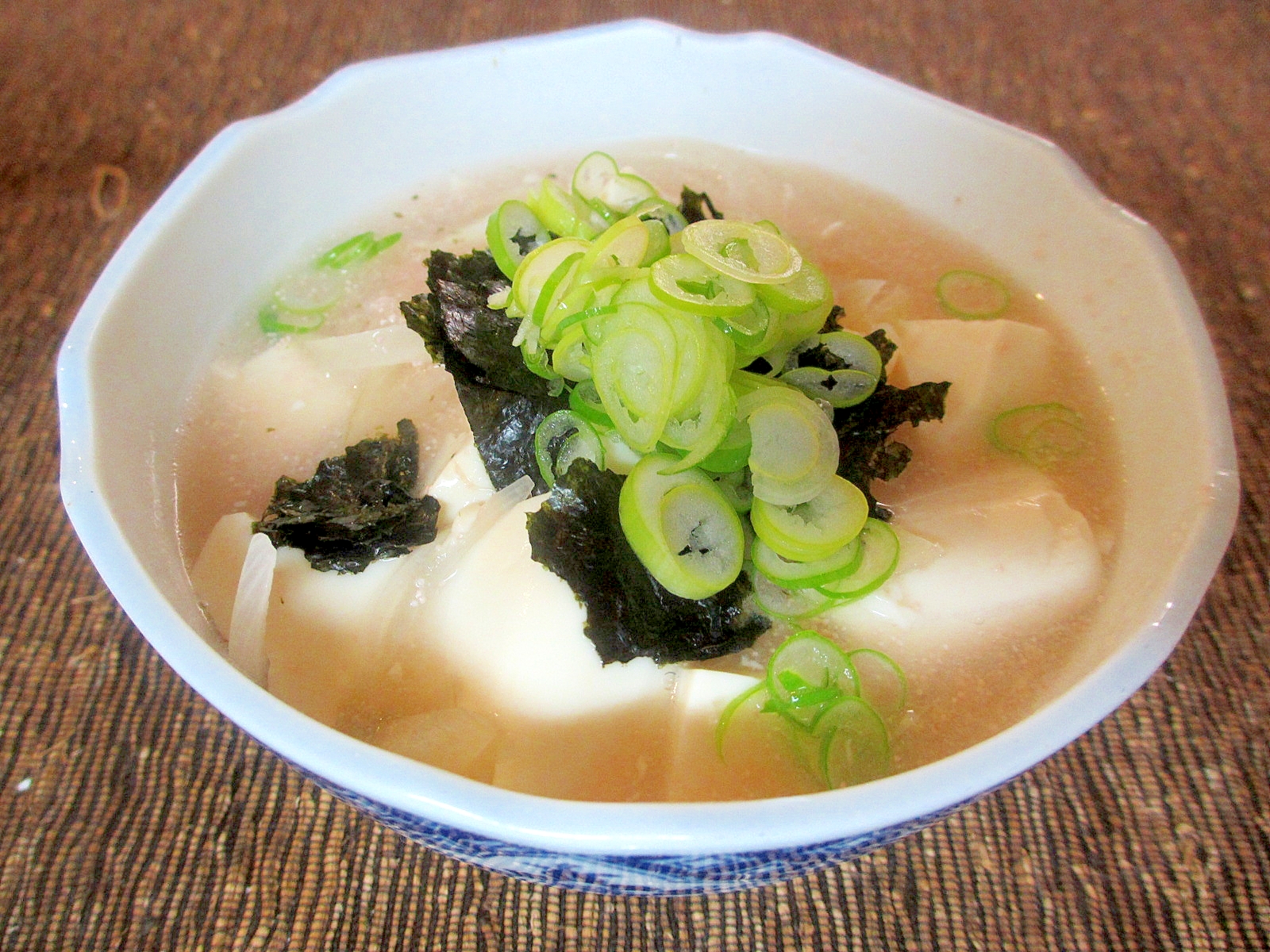 豆腐と明太子の海苔スープ