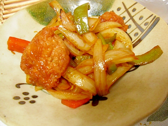 から揚げと野菜の甘酢炒め