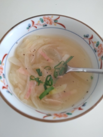 ファミレス風？オニオンコンソメスープ