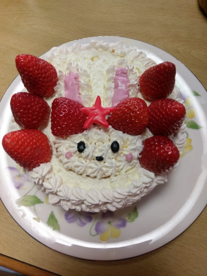 キラキラ プリキュアアラモードうさぎショートケーキ レシピ 作り方 By 栄養士のかあか 楽天レシピ