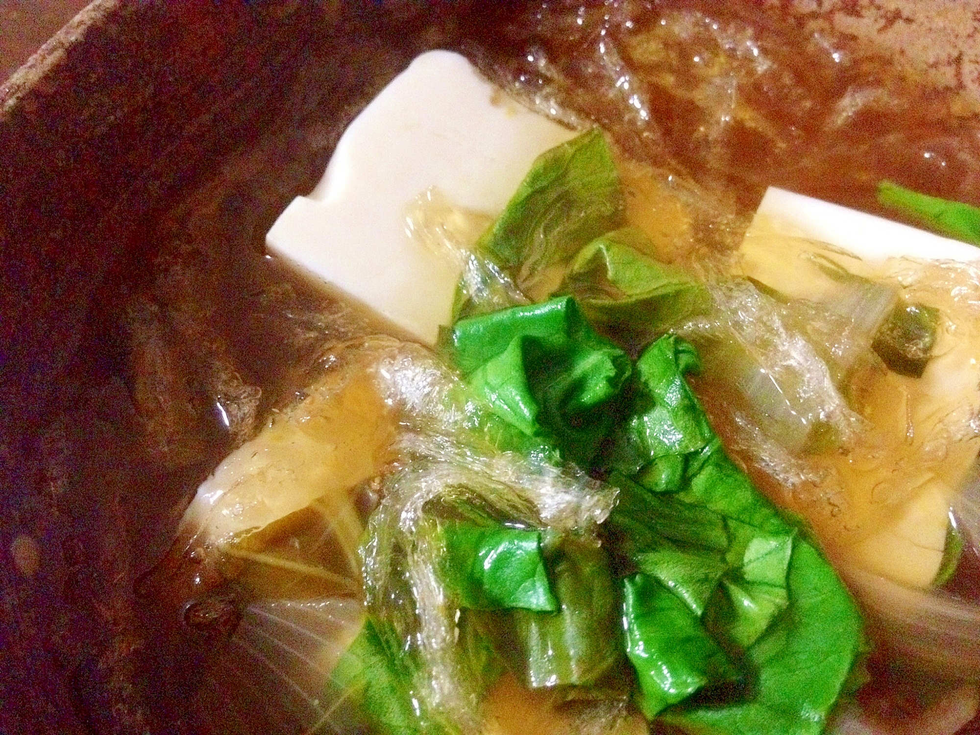 ヘルシー「糸寒天×豆腐×小松菜のダイエットスープ」