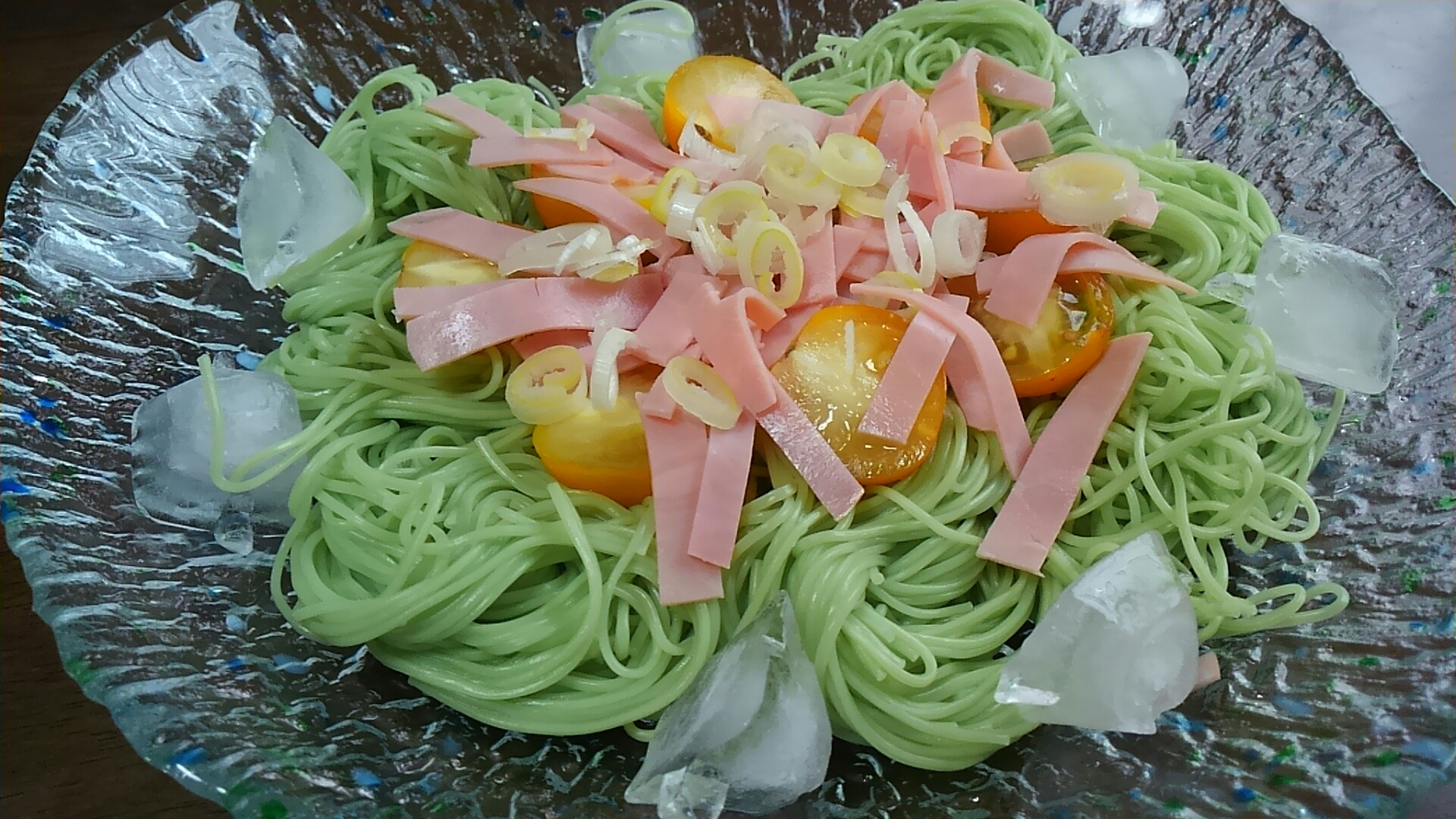 涼しい緑のオリーブ素麺☆