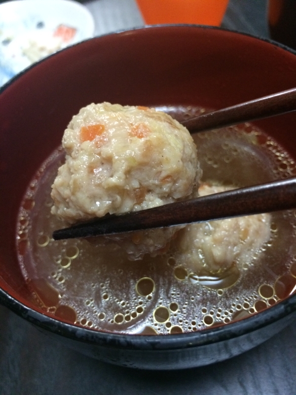 鶏団子の中華はるさめスープ