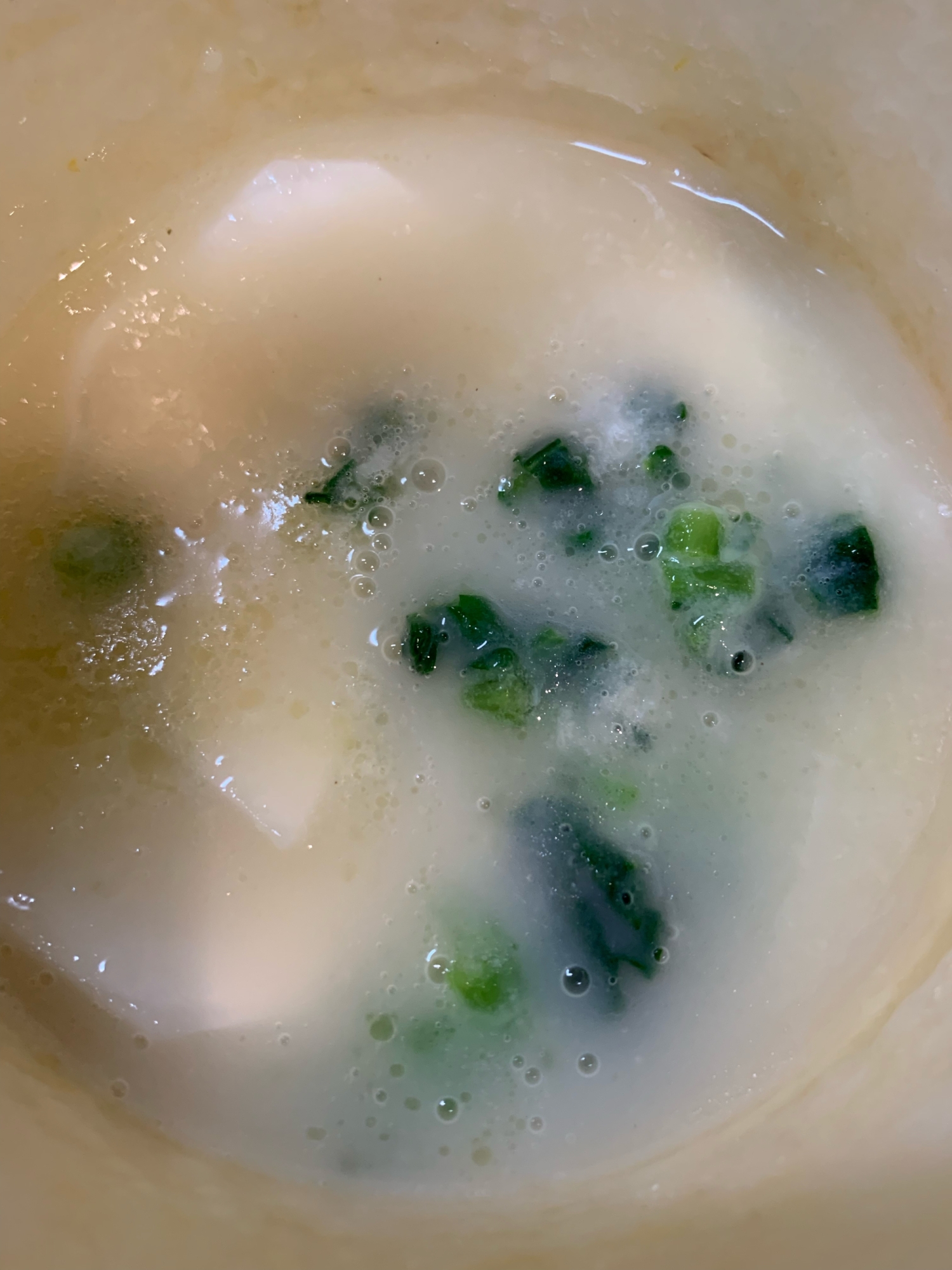 クリームシチューリメイク　レンジで作るかぶのスープ