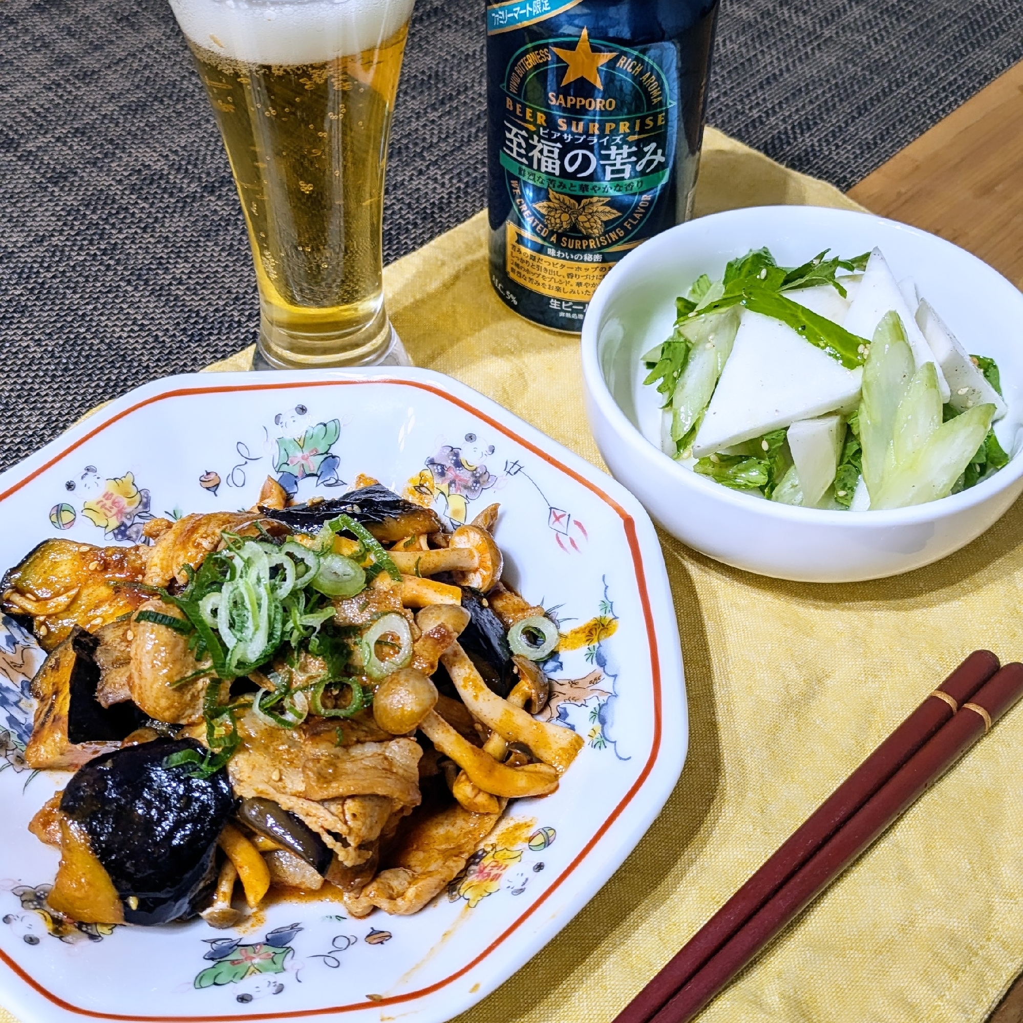 茄子の肉味噌炒め