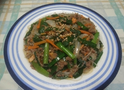 ニラが少なめだったので、ネギと玉ねぎプラスで作りました。スタミナつきそうで、ご飯に合って美味でした。