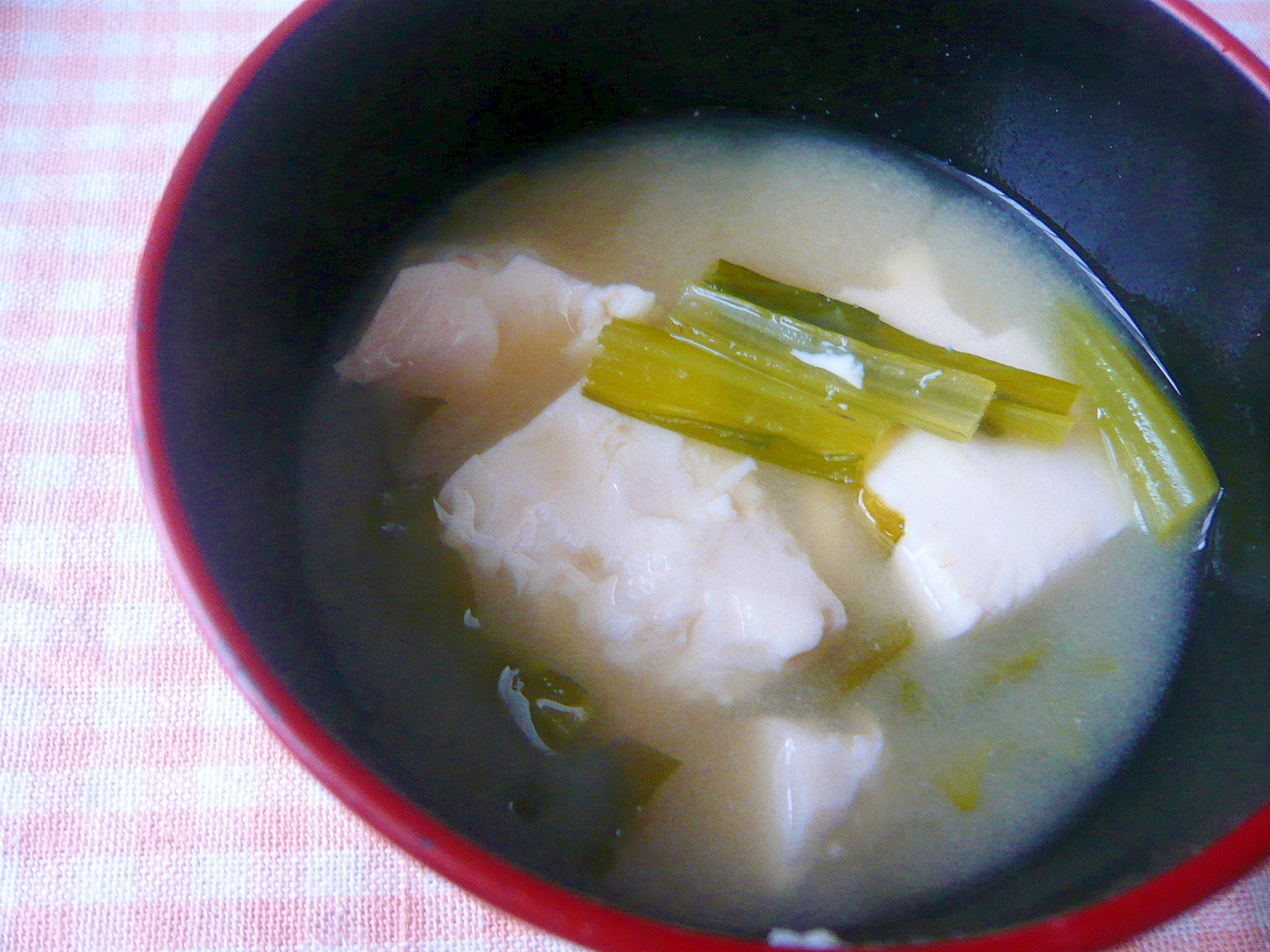 小松菜と豆腐のお味噌汁