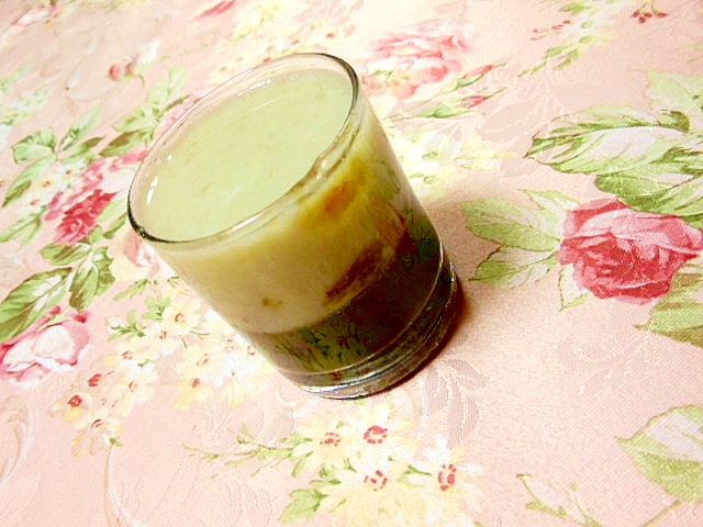 金時豆＆柚子茶ｄｅ❤濃い青汁と薄青汁の２層寒天❤