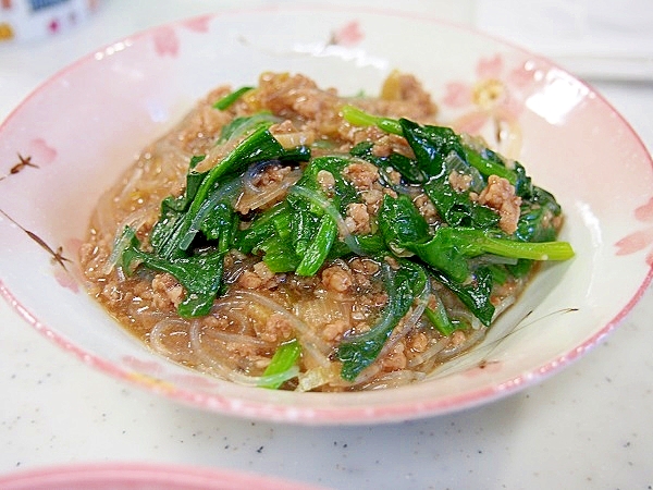 麻婆ホウレン春雨