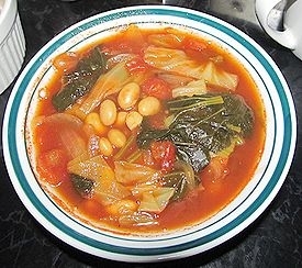 お豆の入ったミネストローネ