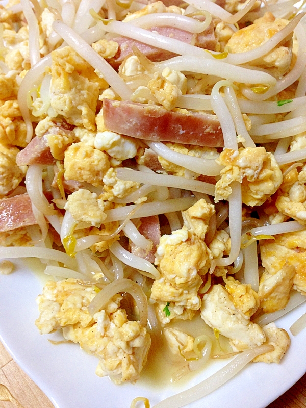 もやしとスパムと豆腐の卵炒め レシピ 作り方 By ももぞう 楽天レシピ