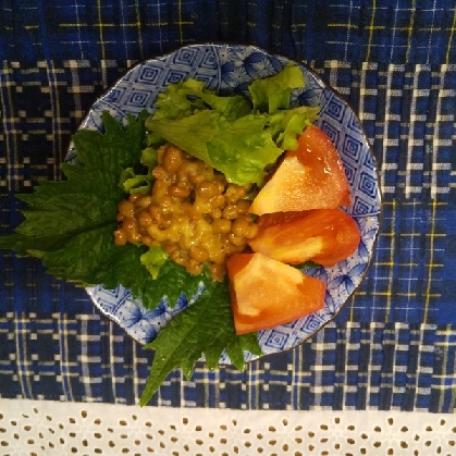 リーフレタス＊ミニトマトでサラダ納豆