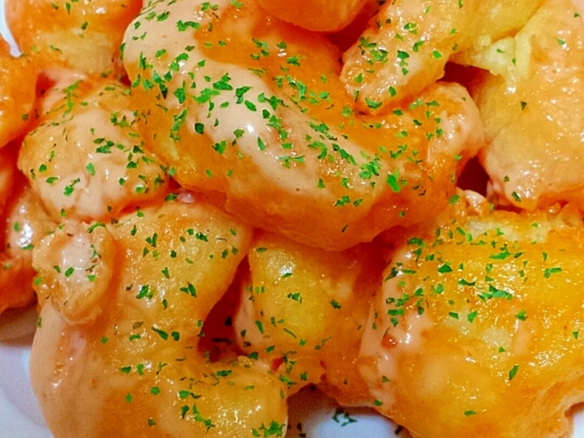 エビフリッター オーロラソース和え レシピ 作り方 By マロ王子15 楽天レシピ エビフリッター オーロラソース和え レシピ 作り方 By マロ王子15 楽天レシピ