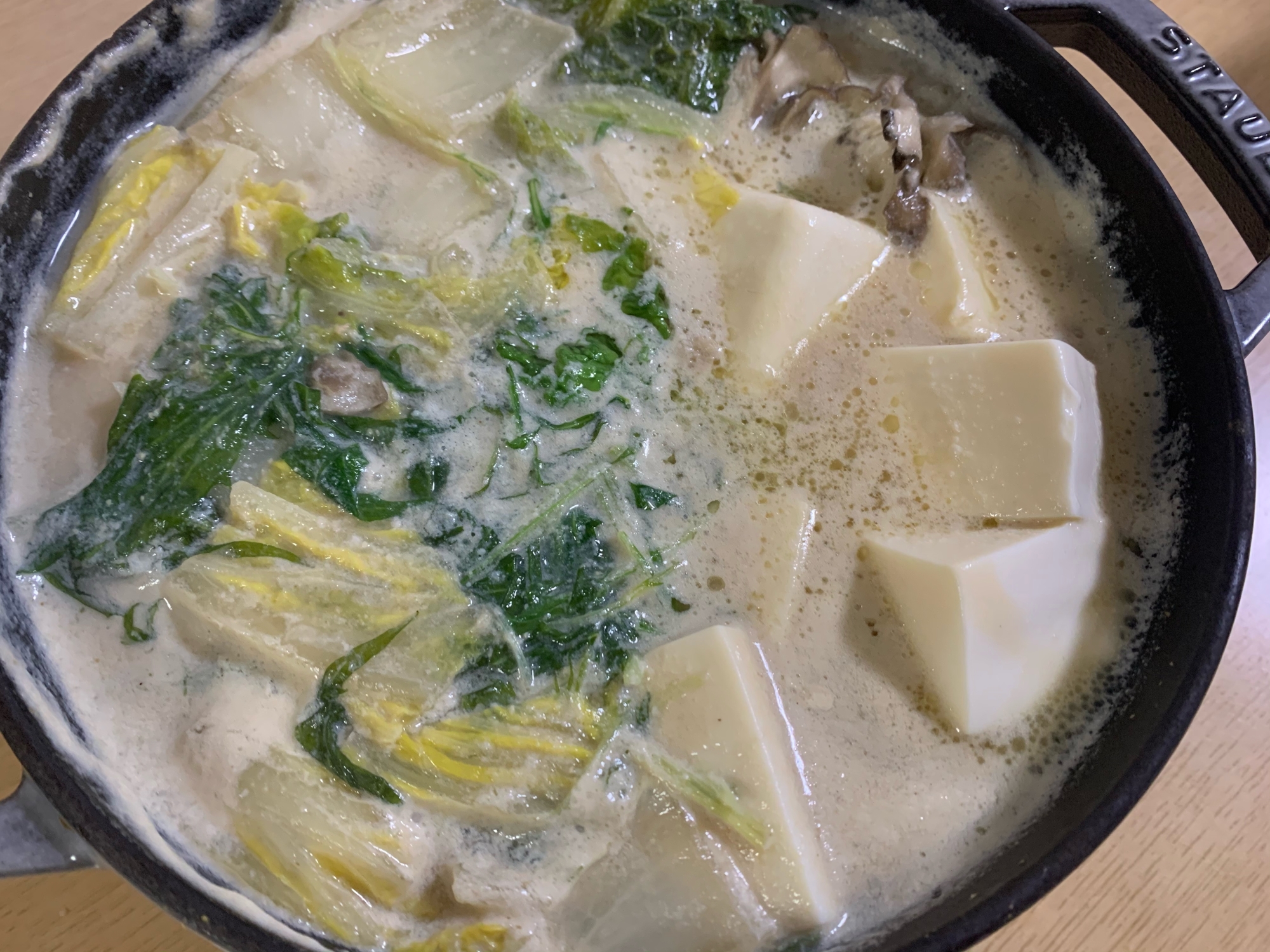 お豆腐と豆乳の味噌鍋
