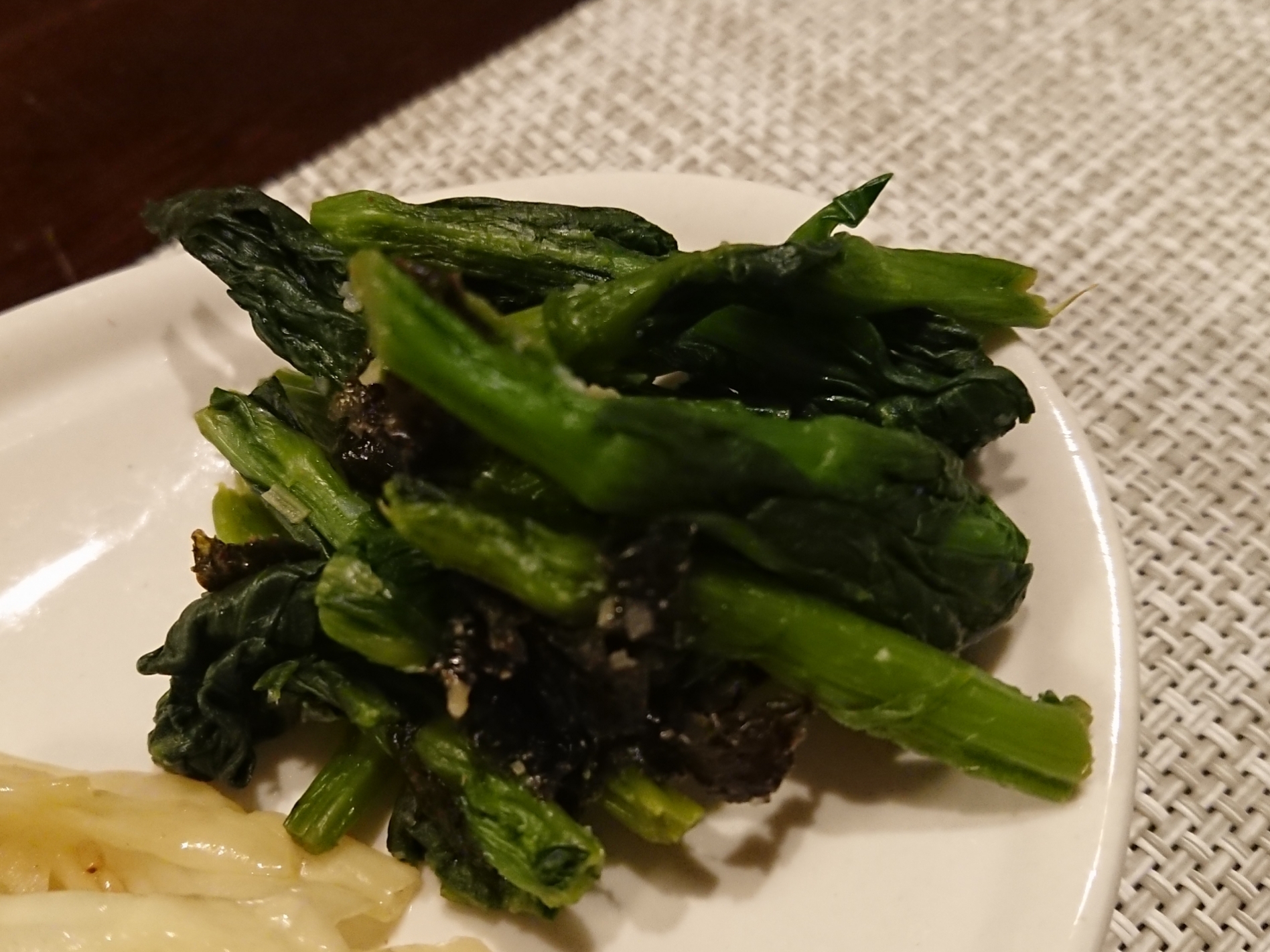 冷凍野菜レシピ②菜の花と焼き海苔のわさび和え