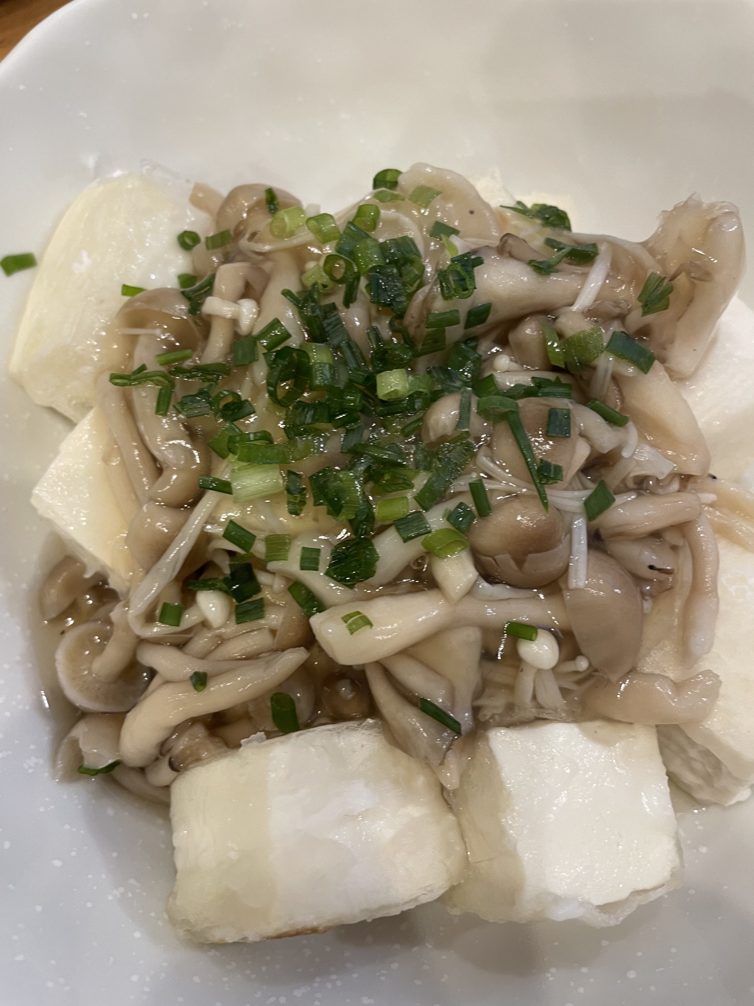 きのこのあんかけ豆腐