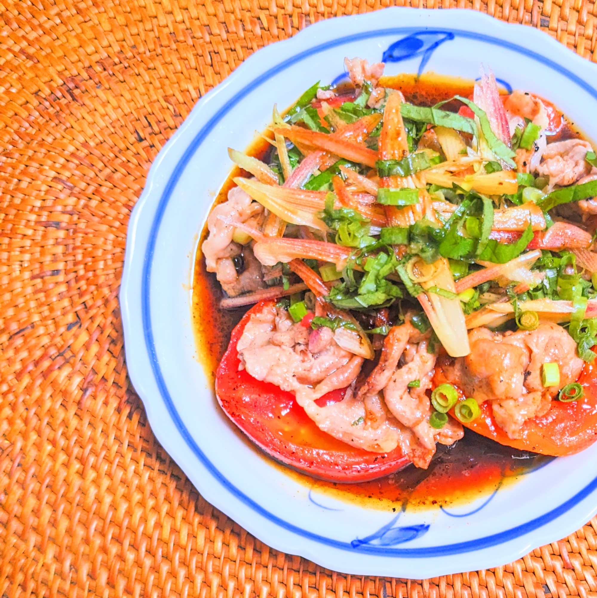 焼きしゃぶ香味野菜のせ