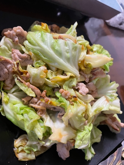 豚こまとキャベツのオイスター炒め