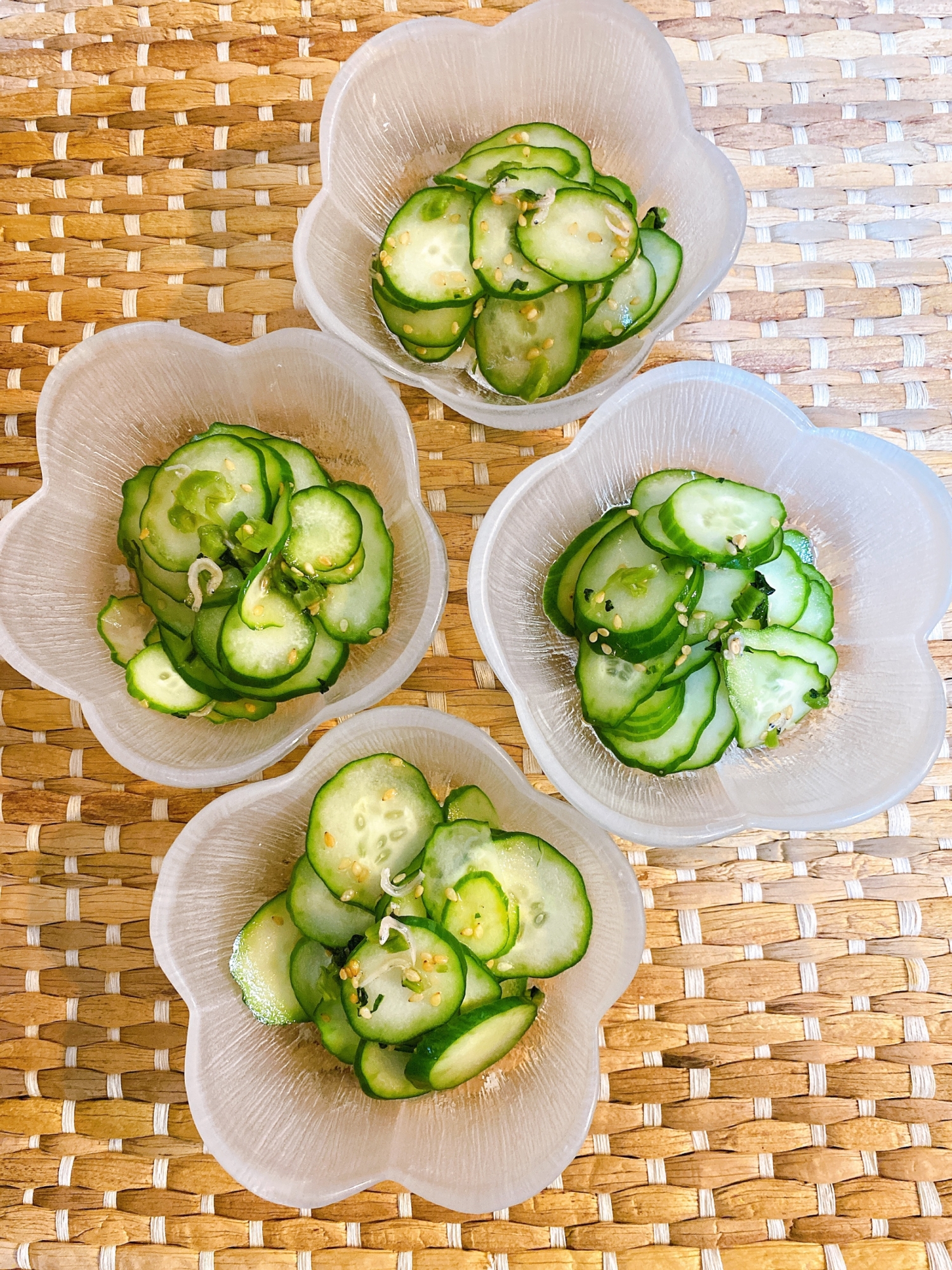 野沢菜ちりめん使ってきゅうりの酢の物