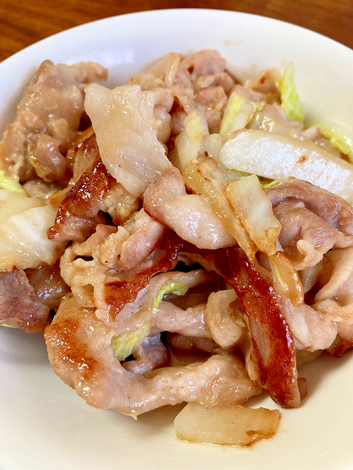 白菜と豚肉の炒め物～中華風醤油味