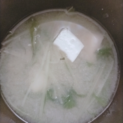 みそ汁☆豆腐と水菜
